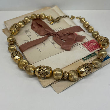 1960’s Monet Gold Beaded Necklace Bloomers and Frocks